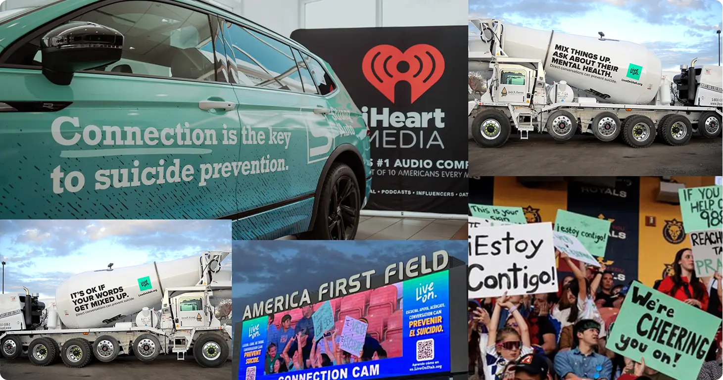 Collage of various partners to Live On Utah